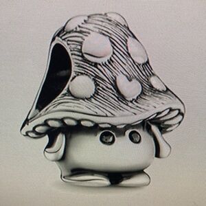 Pandora Silver Polka Dot Mushroom Charm